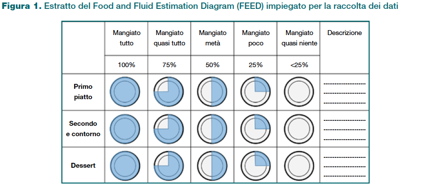 Figura 1. Estratto del Food and Fluid Estimation Diagram (FEED) impiegato per la raccolta dei dati